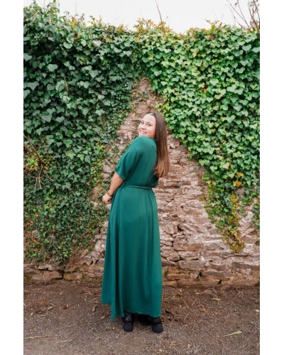 Robe longue vert sapin