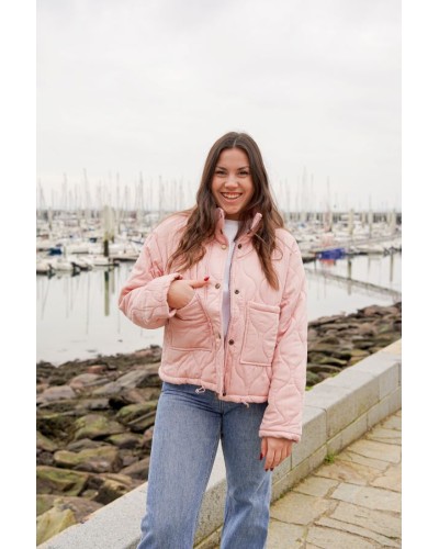 Veste matelassée rose pâle