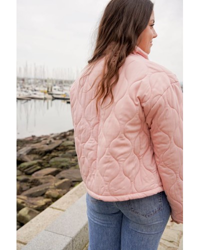 Veste matelassée rose pâle