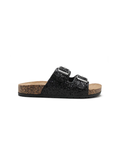 Sandales à paillettes noires