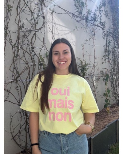 Tee-shirt jaune à imprimés