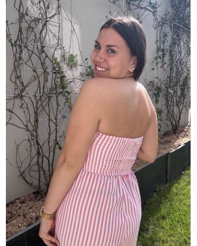 Combinaison bustier fluide rose