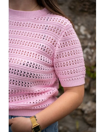 Haut rose crochet