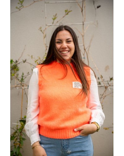 Pull sans manche orange