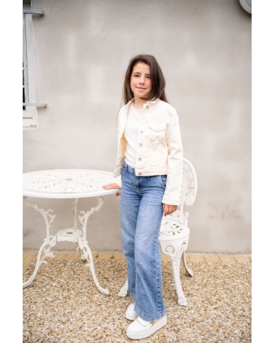 Veste en jean blanche