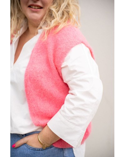 Gilet sans manches rose