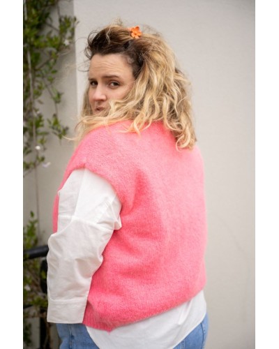 Gilet sans manches rose