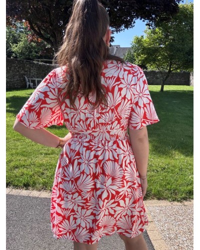 Robe à imprimés corails