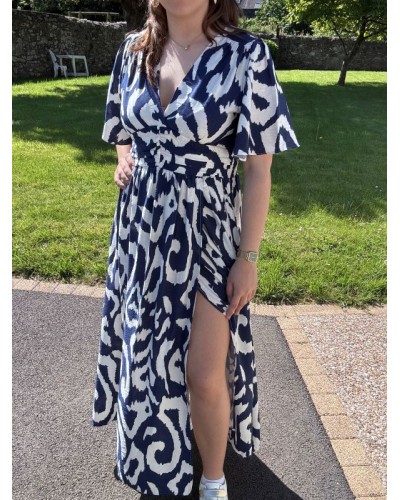 Robe longue bleue marine