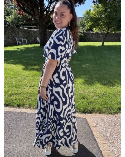 Robe longue bleue marine