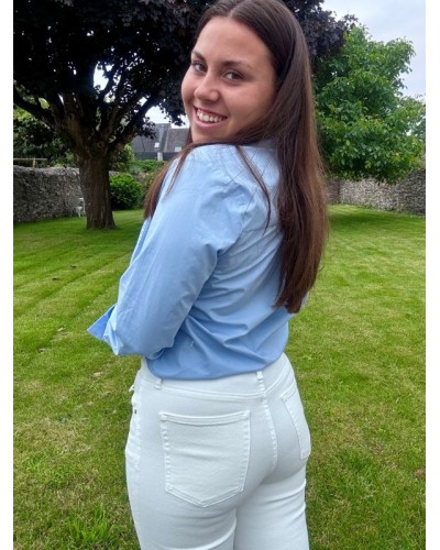 Chemise courte bleu