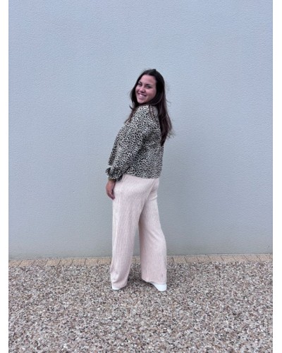 Pantalon fluide beige