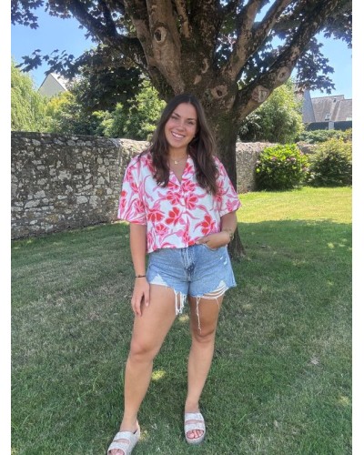 Chemise courte à motifs