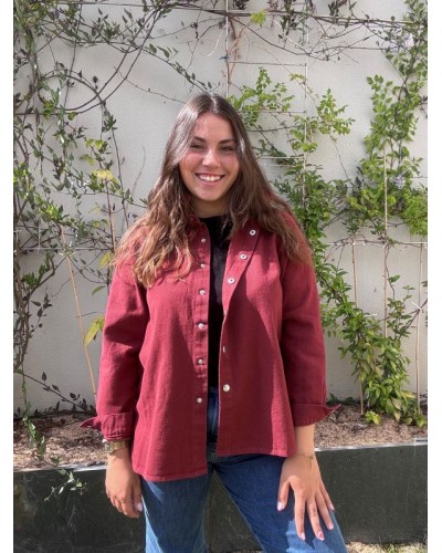 Veste bordeaux à col