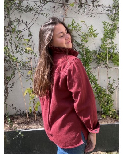 Veste bordeaux à col