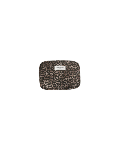 Trousse matelassée imprimé Léopard