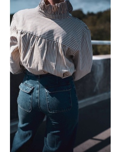 Chemise à rayures vertes