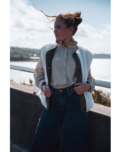 Chemise à rayures vertes