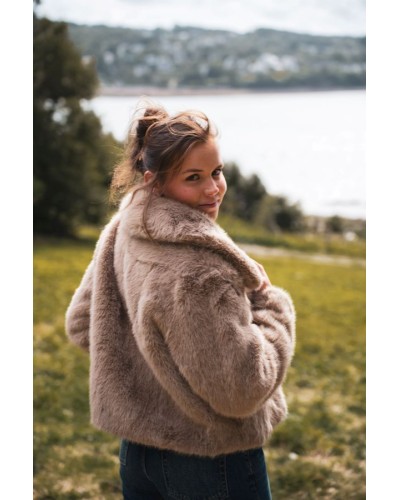 Veste en fourrure à col