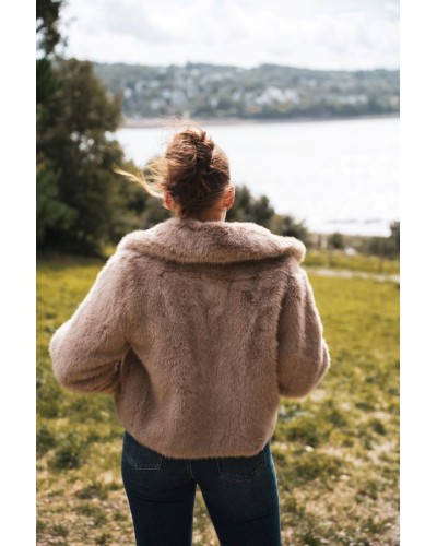 Veste en fourrure à col
