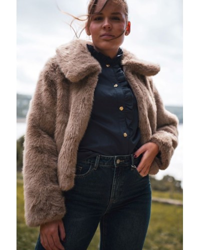 Veste en fourrure à col