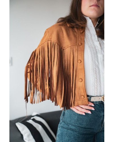 Veste suédine à franges