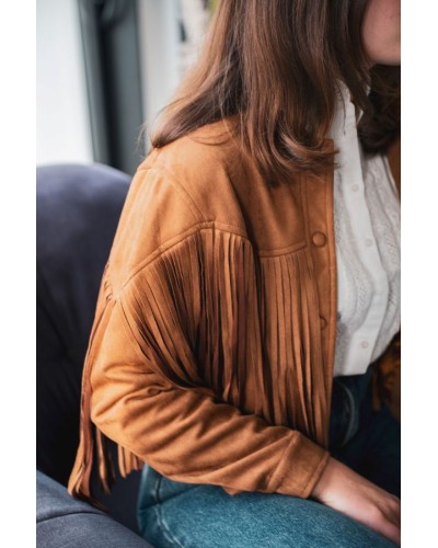 Veste suédine à franges