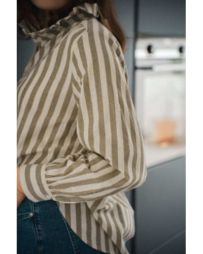 Chemise à rayures vertes