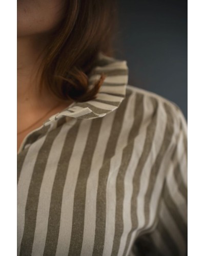 Chemise à rayures vertes