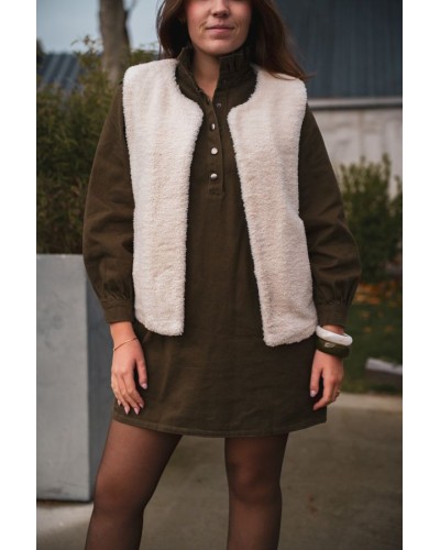 Gilet sans manches en moumoute