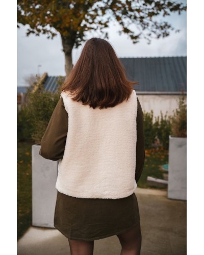 Gilet sans manches en moumoute