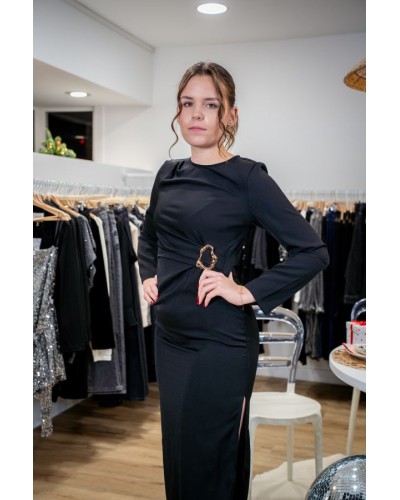 Robe longue noire moulante