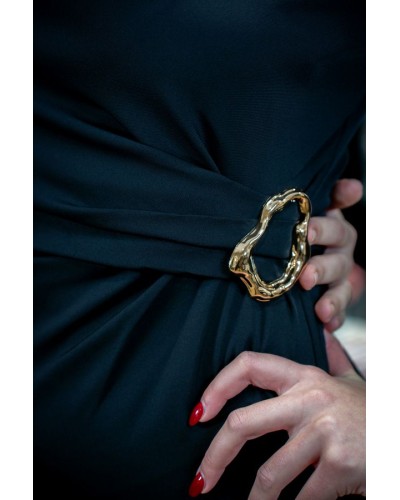 Robe longue noire moulante