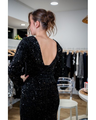 Robe longue à sequins
