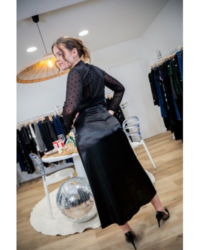 Jupe longue effet satiné