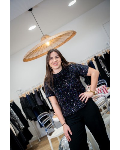 T-shirt à sequins mauves