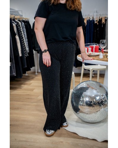 Pantalon fluide à strass