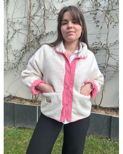 Veste réversible Rose et Crème