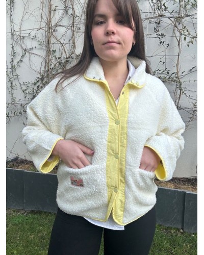 Veste réversible Jaune et Crème