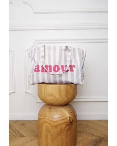 Sac Cabas Rayé Lilas