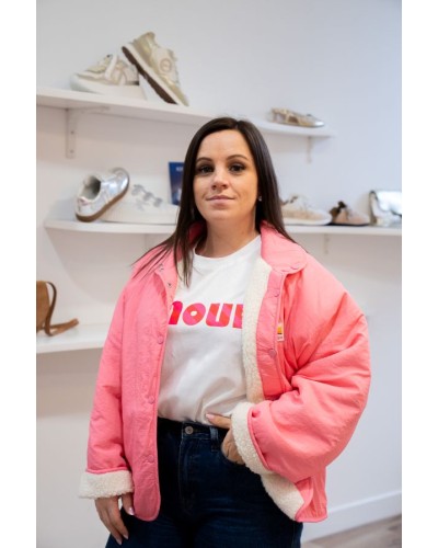 Veste réversible Rose et Crème