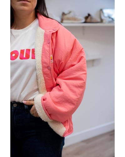 Veste réversible Rose et Crème