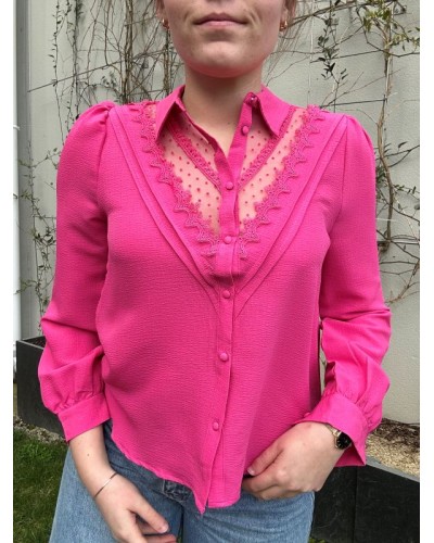 Chemise Rose en Dentelle