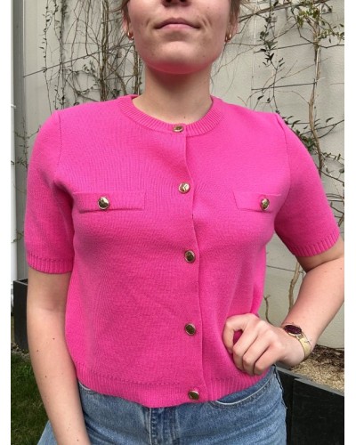 Pull Manches Courtes Rose