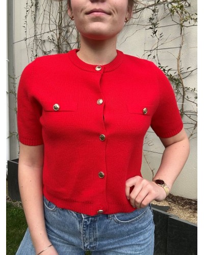 Pull Manches Courtes Rouge