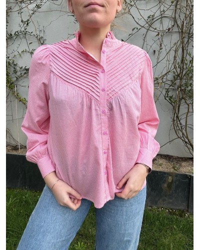 Blouse Rose à Carreaux