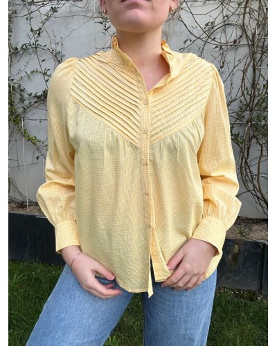 Blouse Jaune à Carreaux