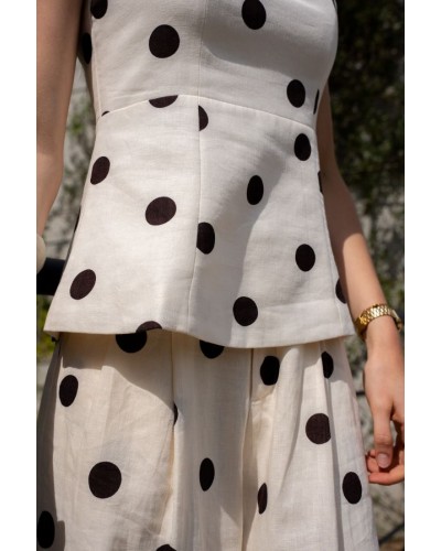 Bustier péplum à pois Wixie