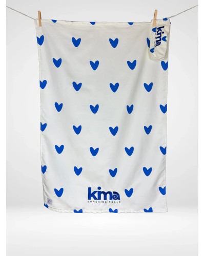 KIMA Serviette de plage XXL en microfibres - AMOUR Bleu