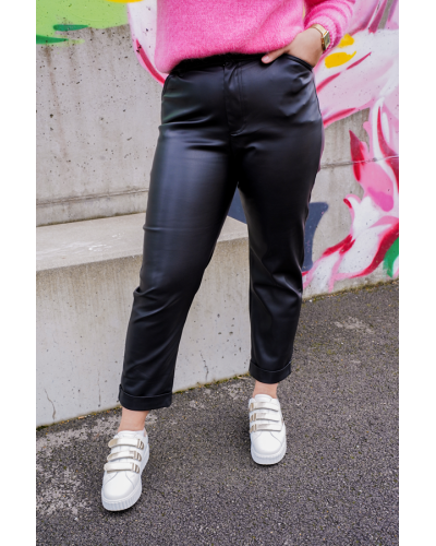 Pantalon en cuir noir